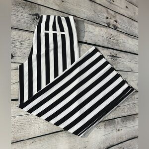 New York & Company Black and White Striped Wide Leg Pants